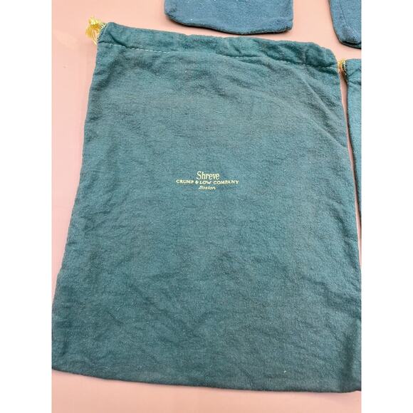 Lot of Shreve Crump & Low Co Anti Tarnish Drawstring Bags Green - Picture 2 of 9